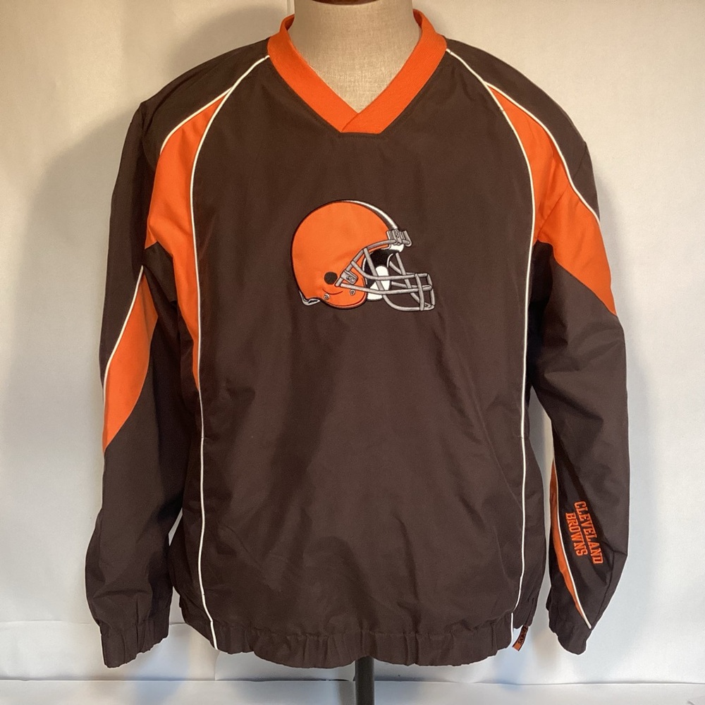 NFL Cleveland Browns Men’s Brown and Orange Pullover Windbreaker size large